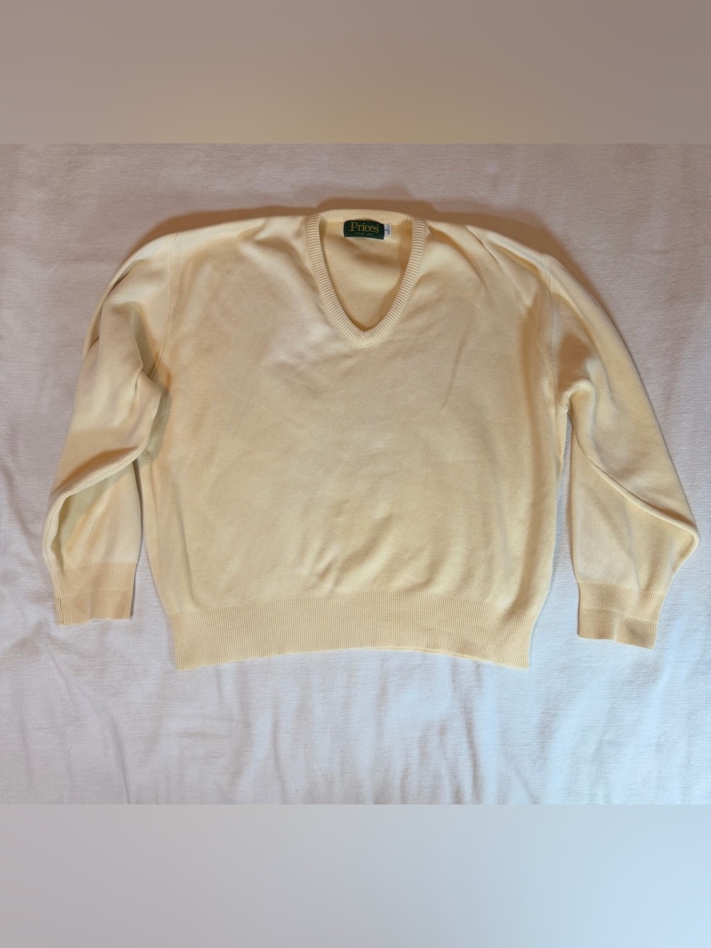 Vintage Price’s Men’s Cotton V Neck Sweater Made in USA L